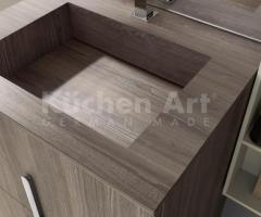 Salle de Bains Italienne avec vasque intégré et meubles assortis design épuré - 2