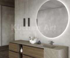 Salle de Bain de Luxe avec Baignoire et Miroir Rétro-éclairé Loop sur Base Stratifiés - 5