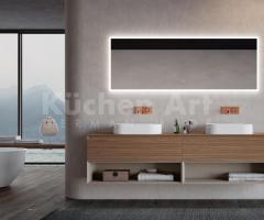 Salle de Bains Moderne avec Meubles Suspendus et Vasques en Céramique Blanche
