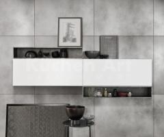 Salle de bains contemporaine sans poignées | Façades en métal laqué et lavabo céramique - 2
