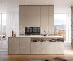 Cuisine Beige Naturel avec Îlot Central | Élégance Minimaliste