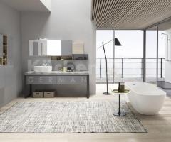 Salle de bains contemporaine avec plan Tekormud Cemento Tortora et vasque Unica 55 - 3